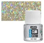 Pebeo Cuir Leather Glitter Silver